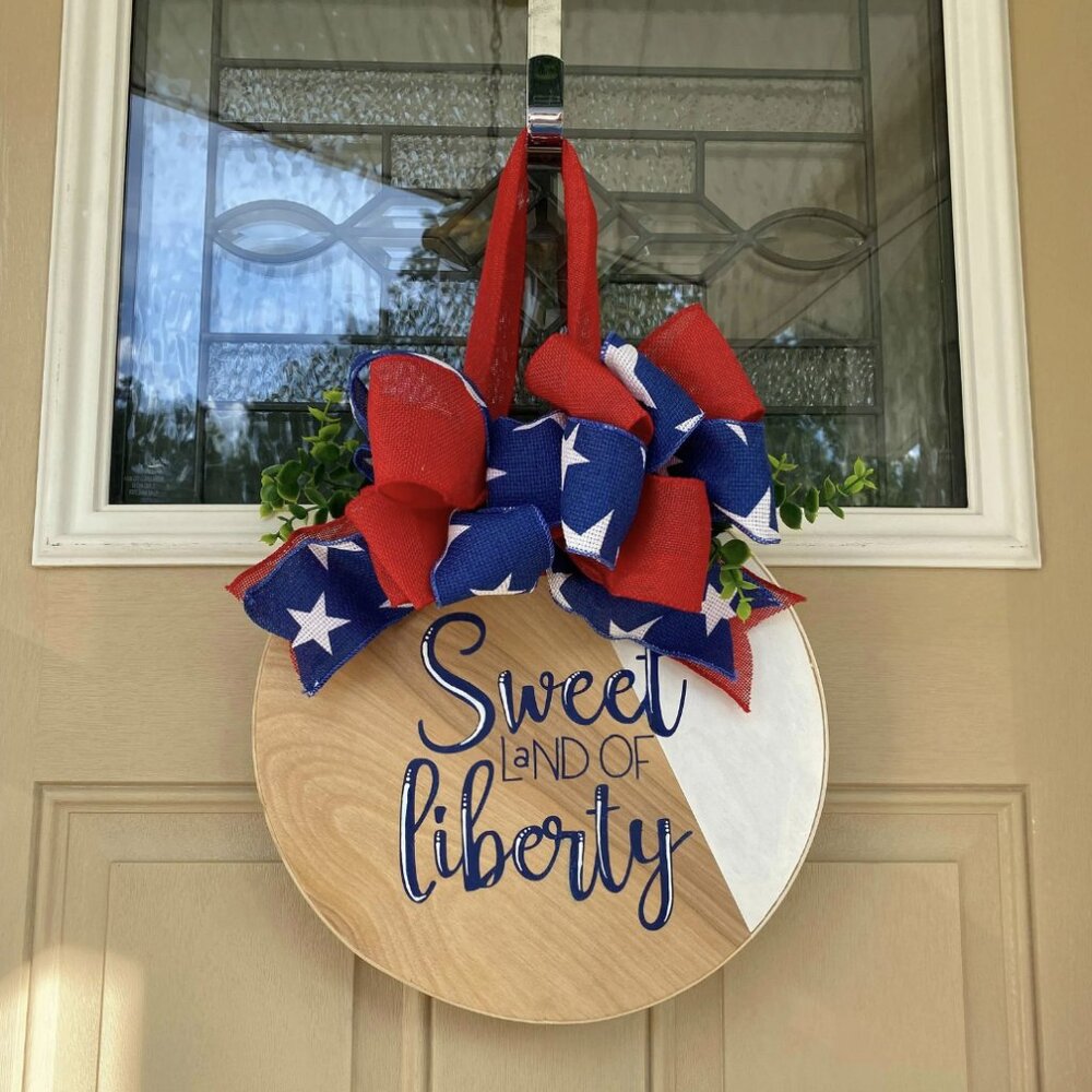Patriotic Wood Door Sign